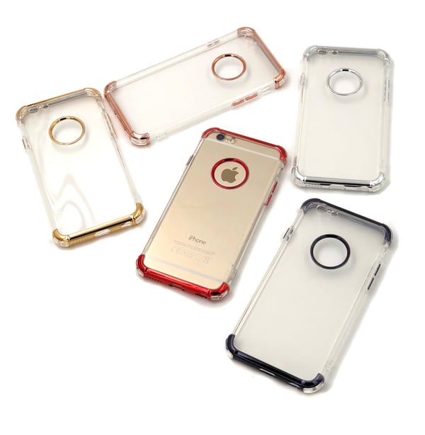 Extra tåligt design silikonskal | färgade kanter iPhone 8
