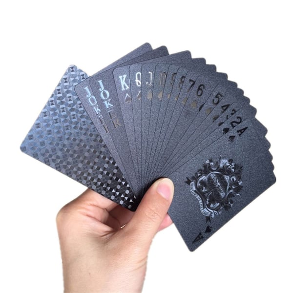 54stk Vandtæt plast sort geometri Back Poker spillekort
