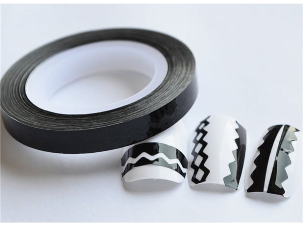 Stribetape, neglebånd, Zigzag! 12 farver