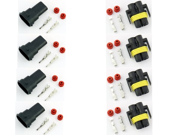 Xenon - Led - Halogen H8 / H11 (H9) kontakter 4st hane + hona