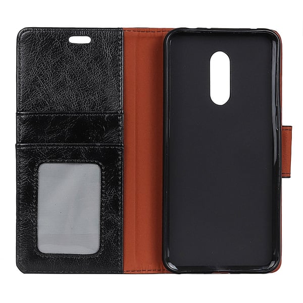 Tekstureret Splitlæder Mobiltelefoncover Nokia 5.1 Plus - Sort