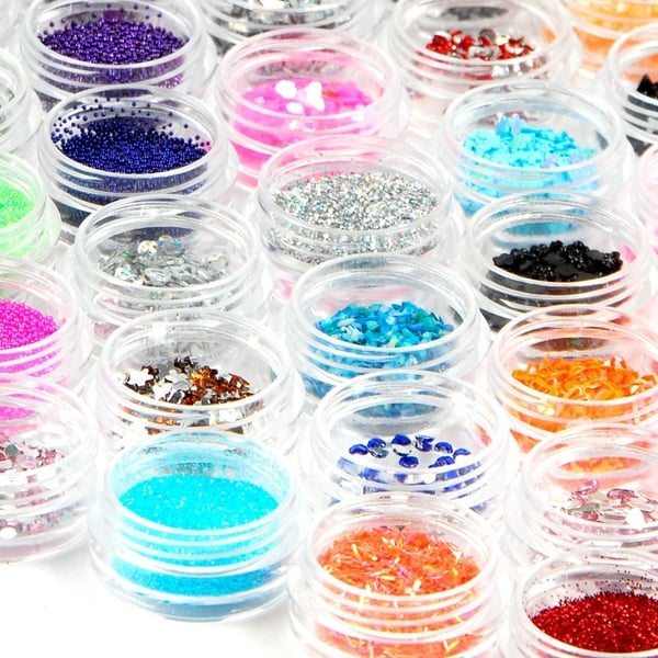 80 krukker negleglimmer neglepynt glitter