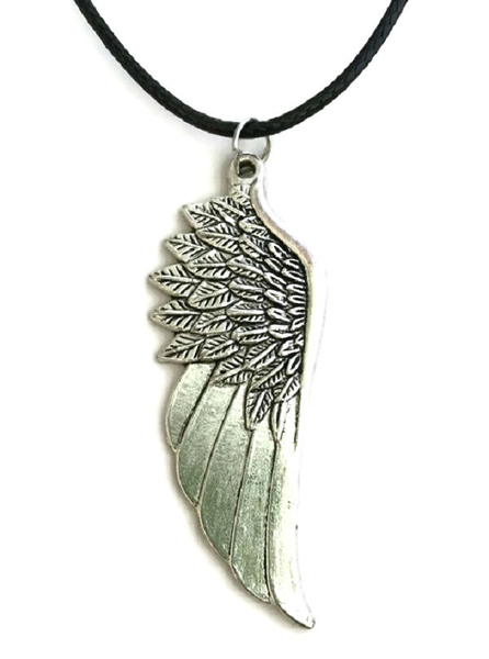 Halsband VINGE Änglavingar Wings Antiksilver Rem