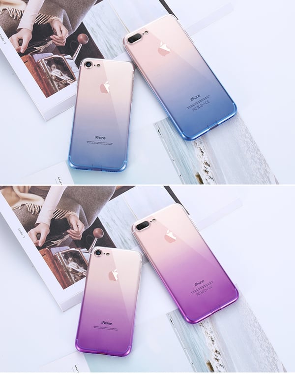 Gradient färgade Silikon TPU-Skal till iPhone 7/8