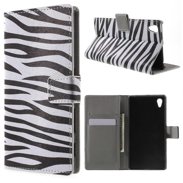 Sony Xperia Z5 Lompakkokotelo Zebra Stripes