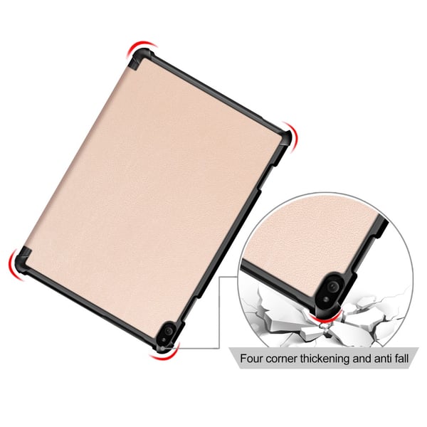 Tri - fold Deksel til Lenovo Tab P10 - Gull