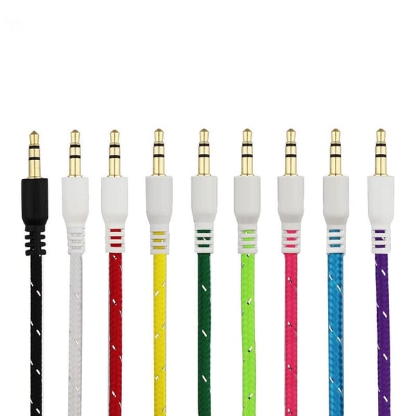 3,5 mm aux kabel 1 meter nylon