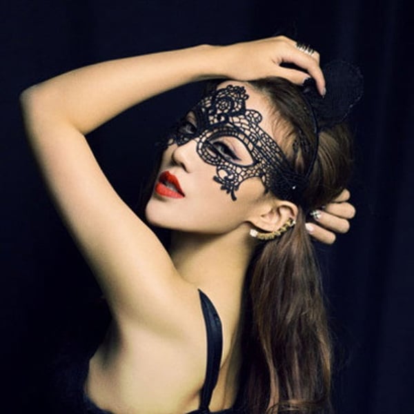 Glamorøs Øyemaske med blonder for Fest & Halloween - Nr 12
