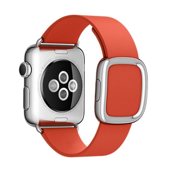 Moderne Sølvspænde Læderarmbånd til Apple Watch 42mm