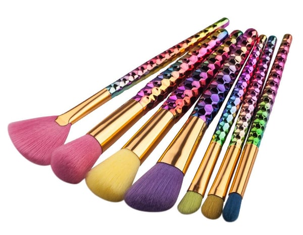 7 makeup børster havfrue regnbue - Makeup børster enhjørning