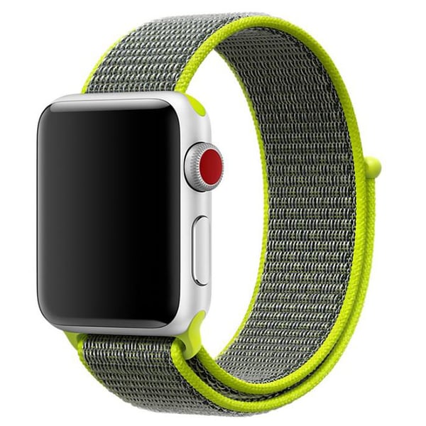 Til Apple Watch 42mm Nylon Loop med velcro lukning Neongrøn