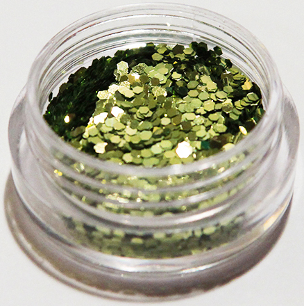 Nail Glitter - Hexagon - Grøn - 8ml - Glitter