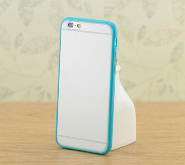 Transparent frostat skal med färgad ram iPhone 6/6S Plus