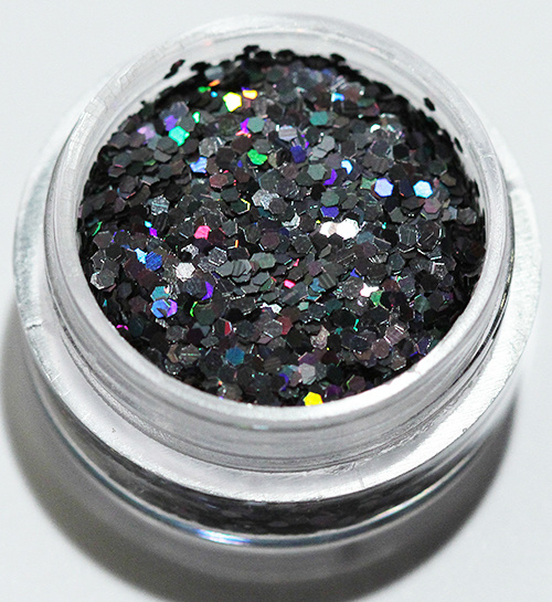 Kynsien glitter - Hexagon - Musta sateenkaari - 8ml - Glitter