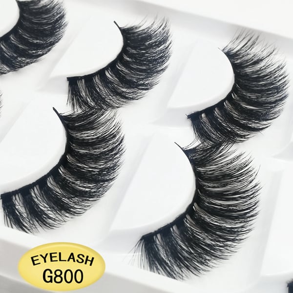 5 par falske øyevipper - 3D faux mink - G800