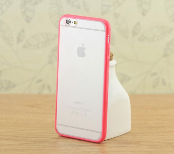 Transparent frostat skal med färgad ram iPhone 6/6S Plus