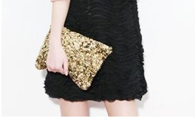 Håndveske/clutch paljetter Gold Party