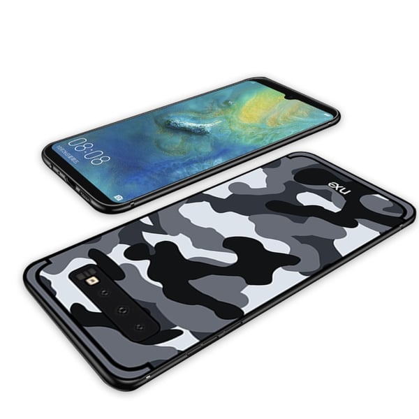 NXE Samsung Galaxy S10+ TPU Deksel - Kamuflasje - Grå