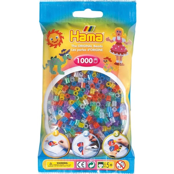 Perler til plade Hama Midi Glitter Mix 1000 stk. 207-54