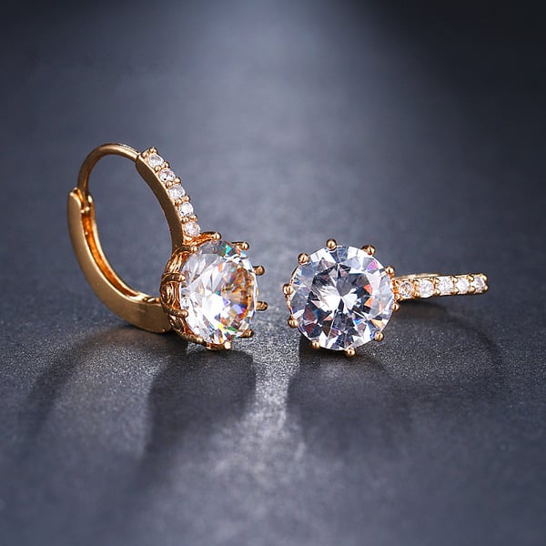 Øreringe - Mousserende ringe diamant Sølv / Guld