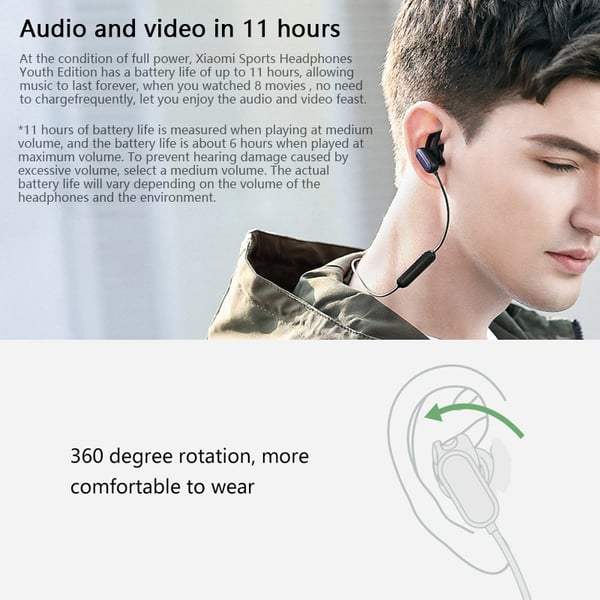 Xiaomi Youth IPX4 in-ear Sport Bluetooth 4,1 hörlurar vit