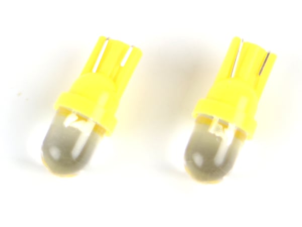 T10 w5w keltaoranssit LED-polttimot yhdellä Flux-sirulla, 12 V DC, 2 kpl pakkaus.