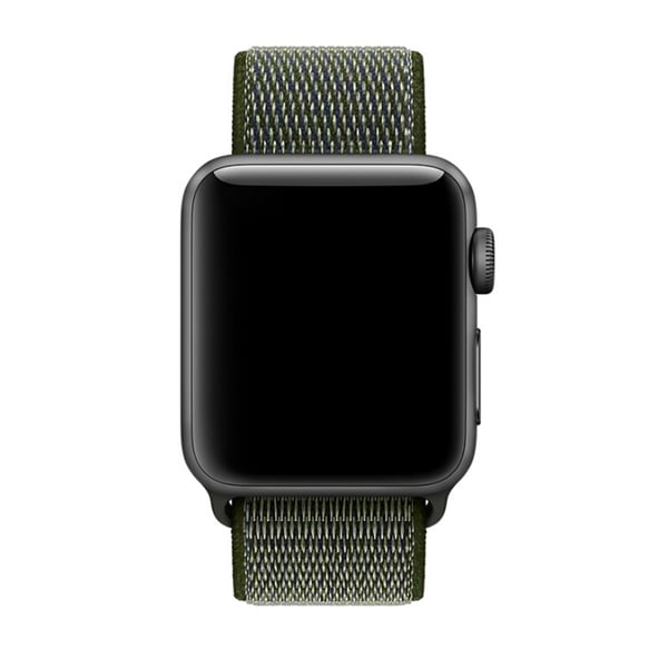Til Apple Watch 38mm Nylon Loop med velcro lukning Olivengrøn