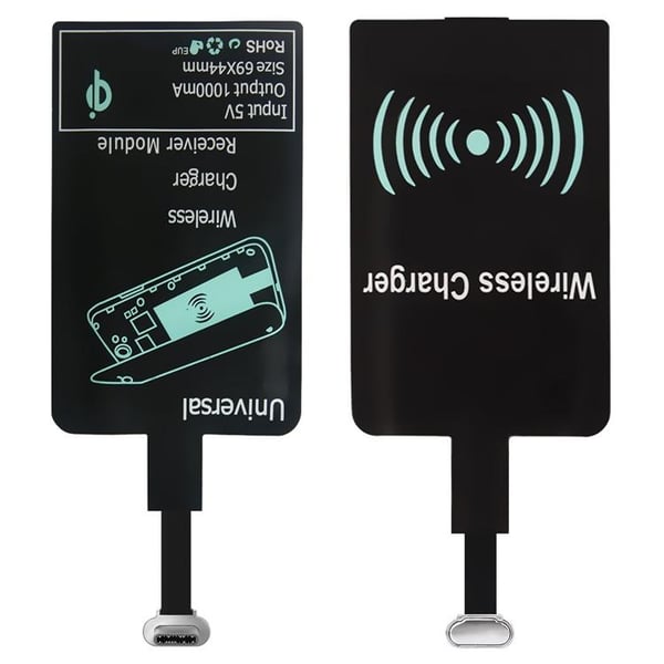 Qi-Sovitin - Langaton Laturin Vastaanotin Micro-USB - Musta