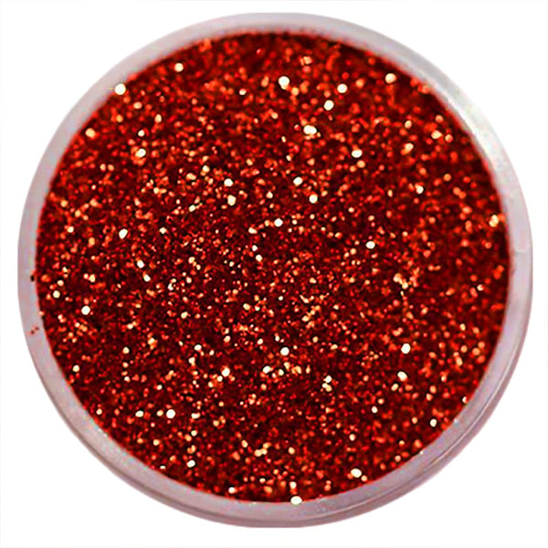 Negleglitter - Finkornet - Rød - 8ml - Glitter