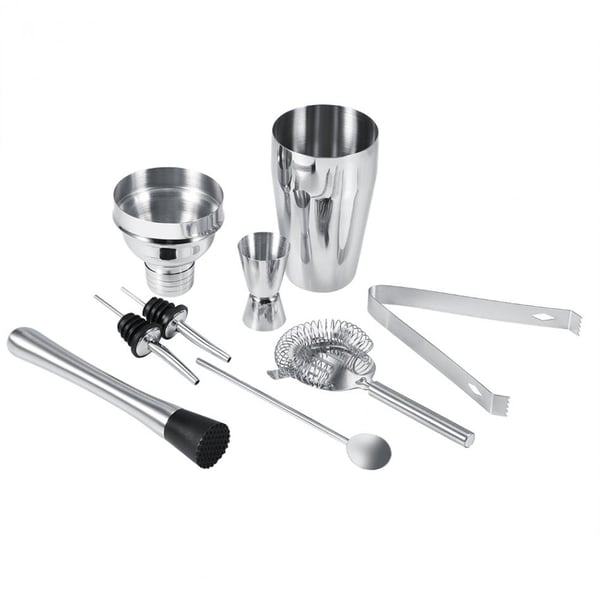 8-delt cocktailsæt, barsæt, shaker 550ml - Rustfrit stål
