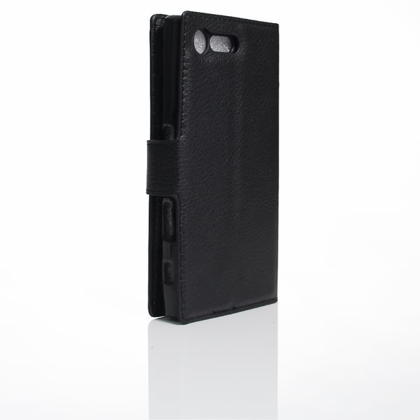 Xperia Z5 fodral plånbok leeche case svart