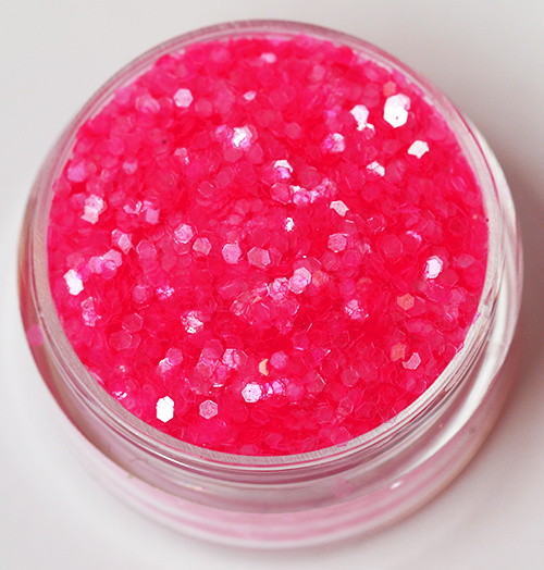 Negleglitter - Hexagon - Jelly pink - 8ml - Glitter