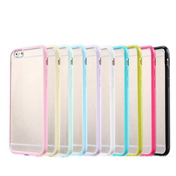 Transparent frostat skal med färgad ram iPhone 6/6S Plus