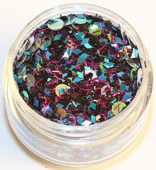 Negleglitter - Mix - Sort vindue - 8ml - Glitter