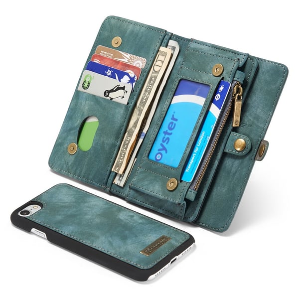 CASEME iPhone 7/8 Plus Retro Splitt Lær Lommebok - deksel