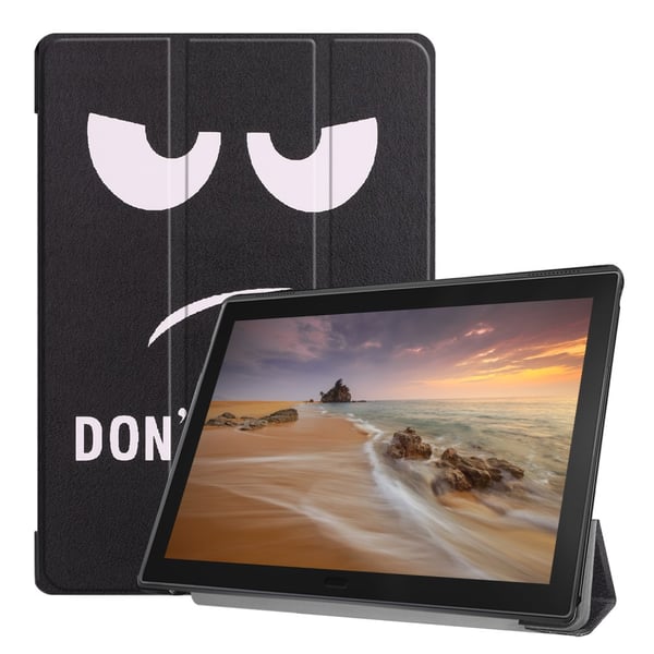 Mønsterudskrivning Trefoldet stativdæksel Lenovo Tab E10 - Rør ikke ved mig