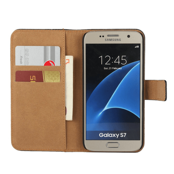 SKALO Samsung S7 Plånboksfodral Äkta Skinn