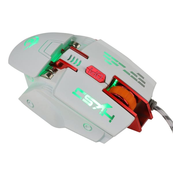 HXSJ X 200 7 knapper 4000 DPI LED USB optisk gamingmus hvid