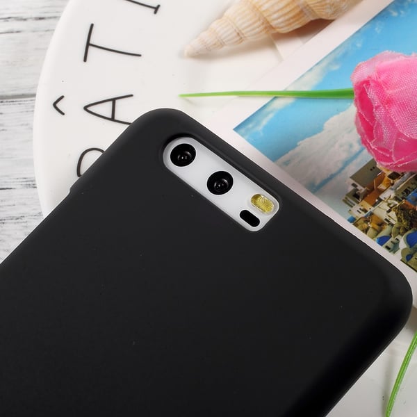 Huawei P10, Cover Plastcover Gummiert - Sort