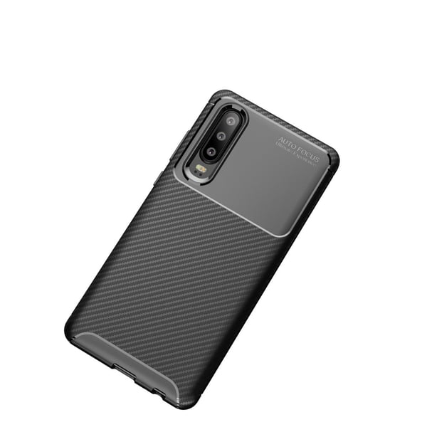 Huawei P30 Karbonfiber Teksturdeksel - Svart
