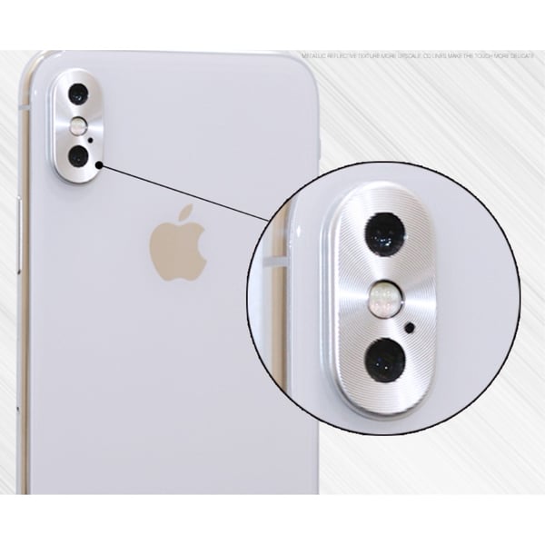 Beskyttende kameralinse til iPhone X - Sølv
