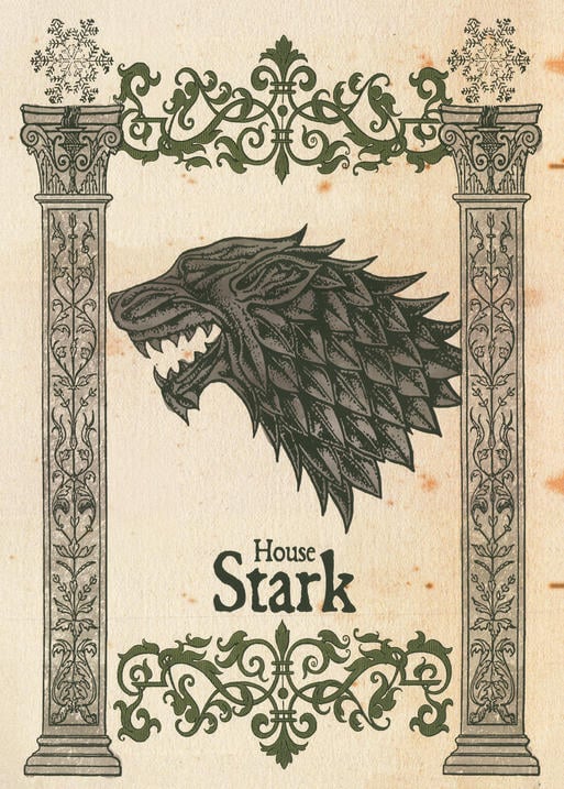A3 Print - Game Of Thrones - House Stark