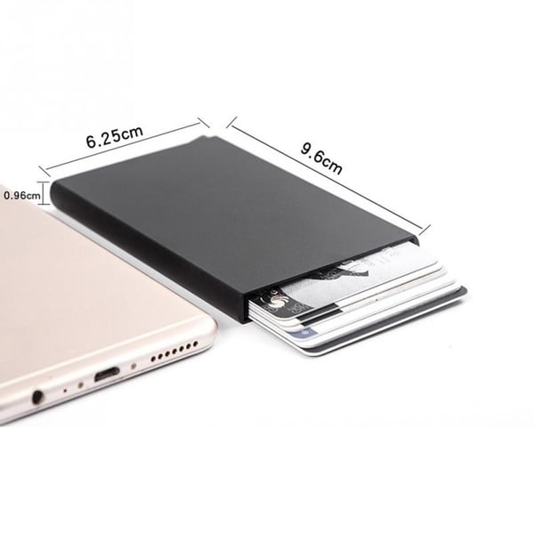 Kortholder 5 kort - Lommebok Pop-Up i Aluminium - RFID - Blå