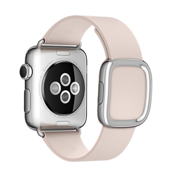 Moderne Sølvspænde Læderarmbånd til Apple Watch 42mm