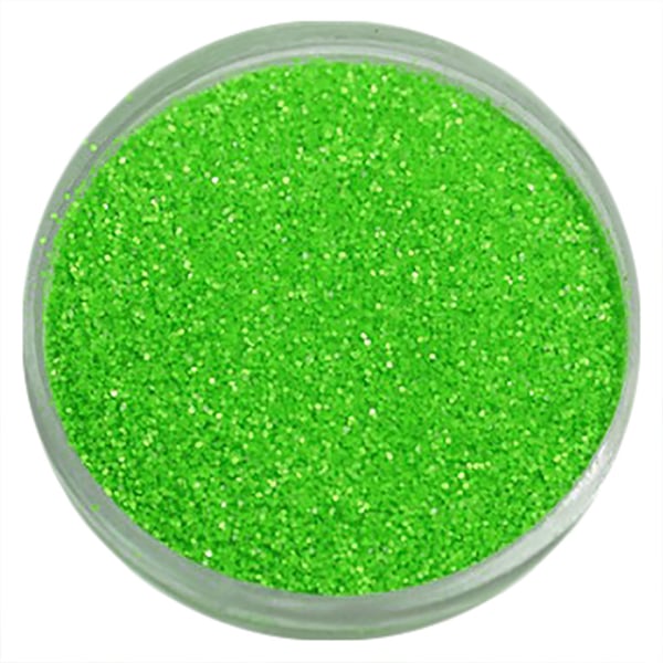 Negleglitter - Finkornet - Neongrønn - 8ml - Glitter