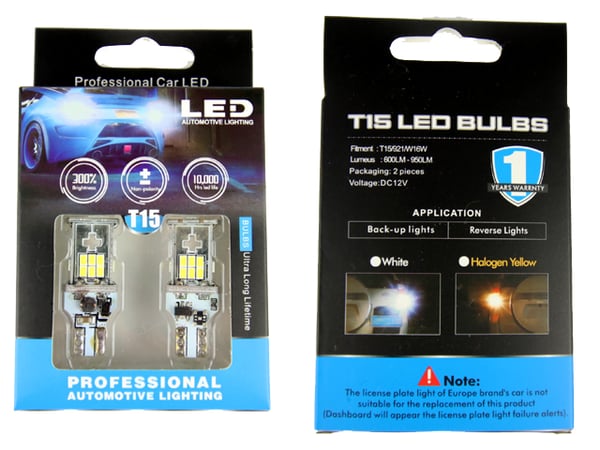 T15 W16W 921 912 906 peruutusvalo LED m 18kpl 3020smd siru 6000K, 2kpl.