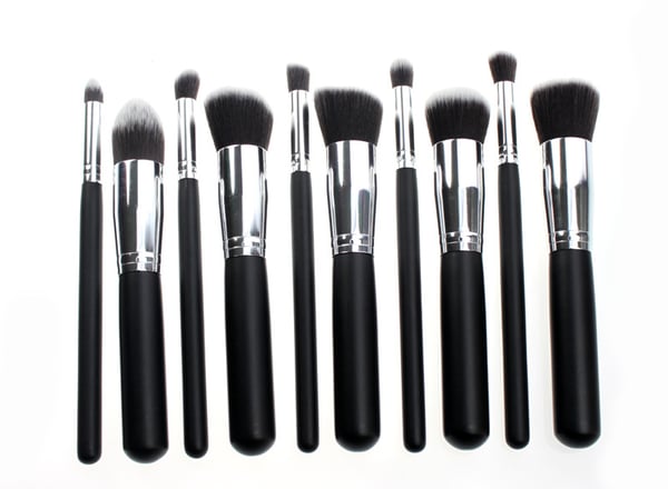 10 stk Professionelle makeup børster, makeup sæt - Sølv