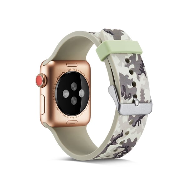 Silikon klokkerem til Apple Watch 4 44mm, 3/2/1 42mm - grå kamuflasje