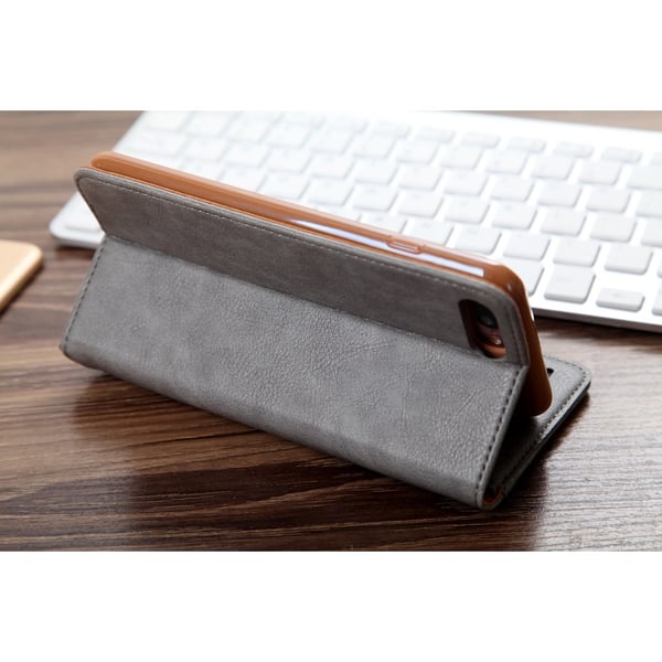 CMAI2 Litchi Lommebok - cover til iPhone 7 Plus - Grå
