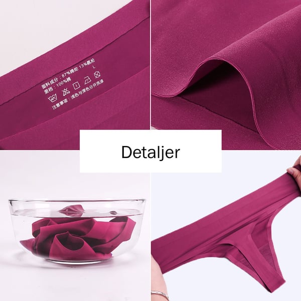 6-pak sømløse thongs - 6 farger